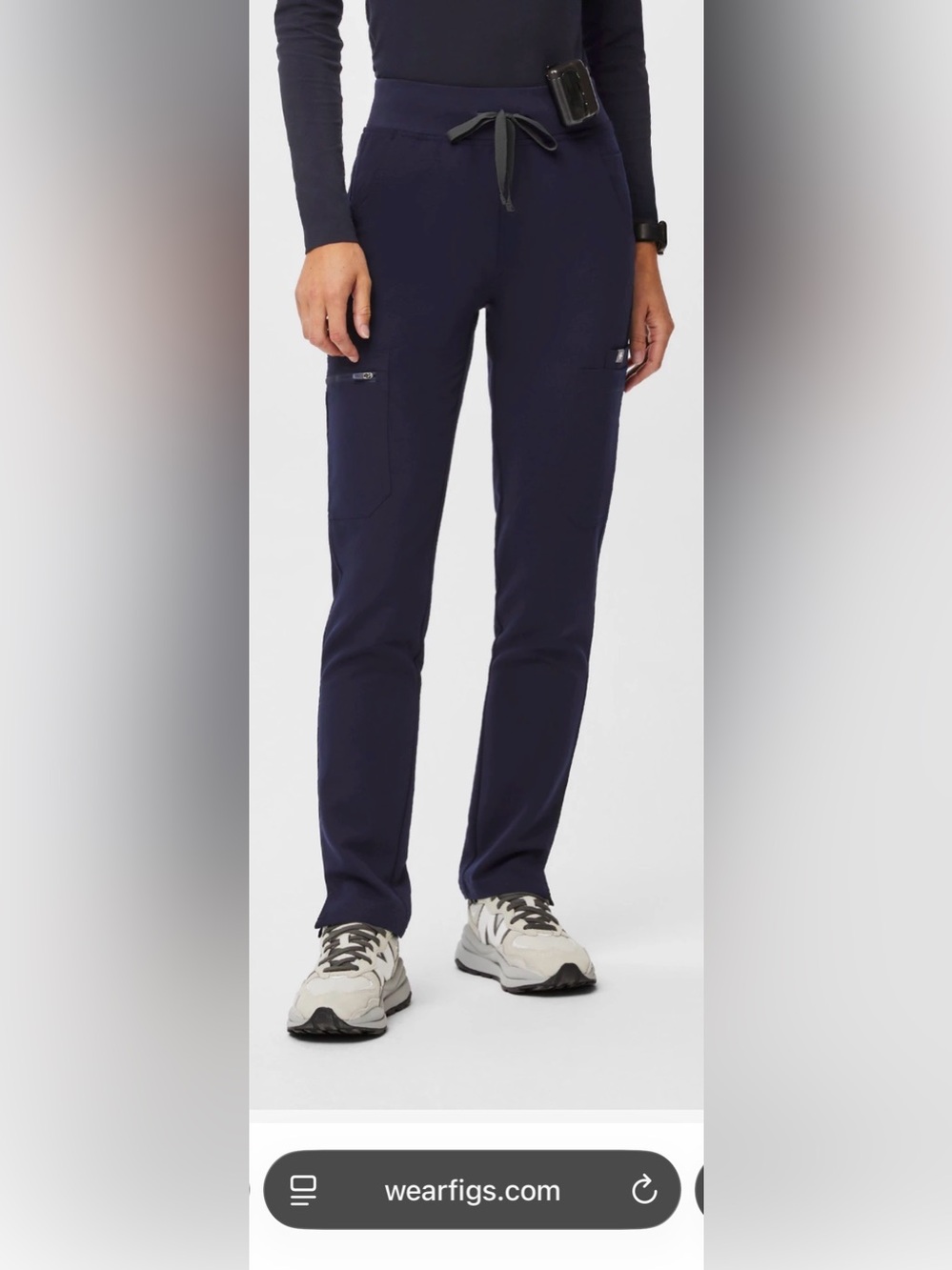 Figs- Women's Navy Yola™ High Waisted 2.0 - Tall Skinny Scrub Pants- XL Tall